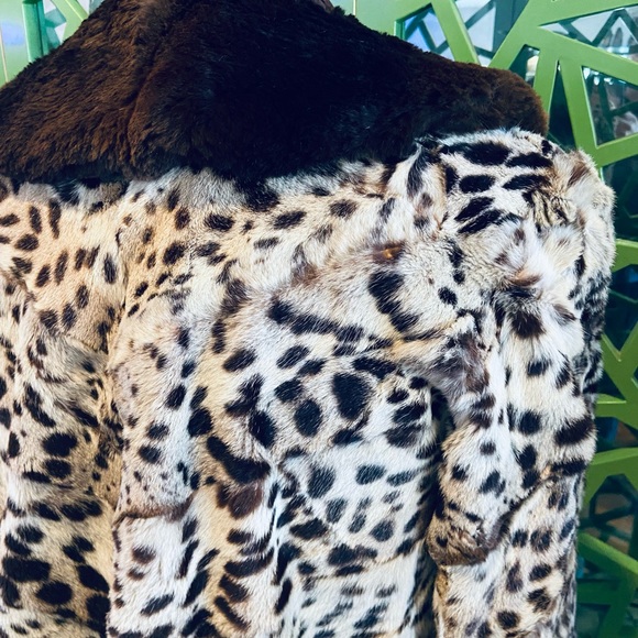 Vintage Genuine Leopard Leg Fur Overcoat w/ Sheared Beaver Collar Luxury Lining - Picture 4 of 13